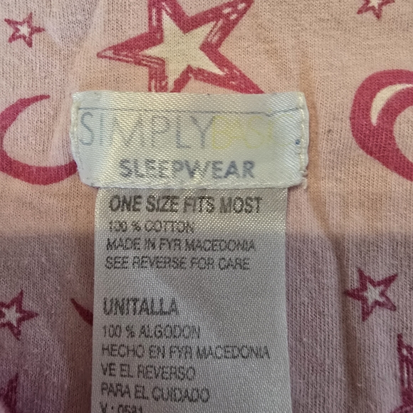 Y2K Women's Moon and Star Sleep Shirt Set - Pink and Blue One Size Clean 90's - Picture 3 of 5